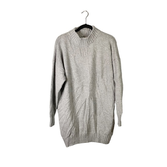 Abound Dresses & Skirts - Abound Grey Knit Long Sleeve Casual Mock Neck Sweater Dress Size Large